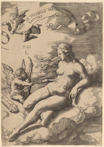 ヴィーナスとキューピッド 作： Lucas van Leyden