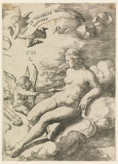 ヴィーナスとキューピッド 作： Lucas van Leyden