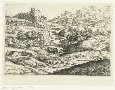 騎手のいる風景 ティツィアーノの後の小さな風景（シリーズタイトル） 作： Lucas van Uden