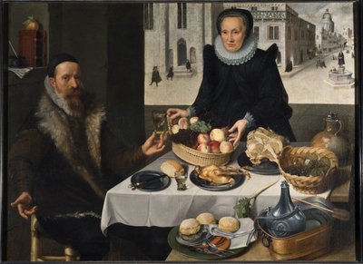 老夫婦の二重の肖像 作： Lucas van Valckenborch