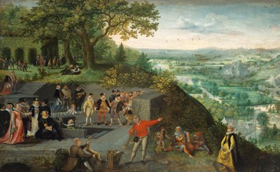 養生中の皇帝ルドルフ2世（オーク材に油彩） 作： Lucas van Valckenborch