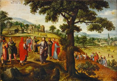 シャバットのたとえ話-月のシリーズから8月の月（キャンバスに描かれた絵） 作： Lucas van Valckenborch