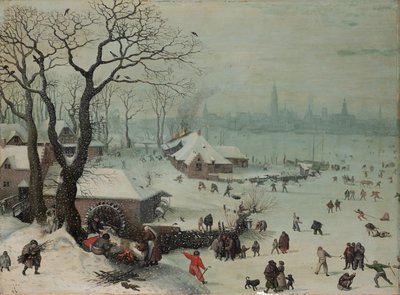 アントワープ近郊の雪景色 作： Lucas van Valckenborch