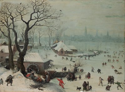アントワープ近郊の雪景色 作： Lucas van Valckenborch
