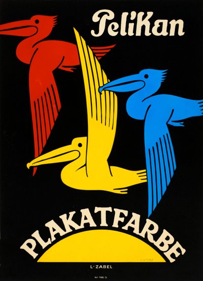ペリカンポスターカラー、1920-1925。 作： Lucian Zabel