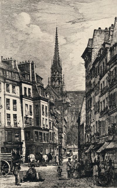 モーベール広場」1915年 作： Lucien Gautier