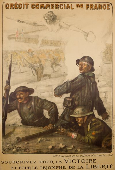 Credit Commercial De France Subscribe For Victory、1918年頃（カラーリソ） 作： Lucien Hector Jonas