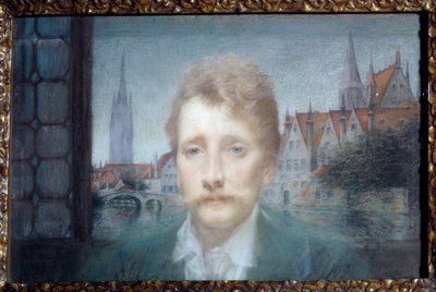 ジョルジュ・ローデンバック（ベルギーの詩人、1855-1898）の肖像 1895年（パステル画） 作： Lucien Levy Dhurmer