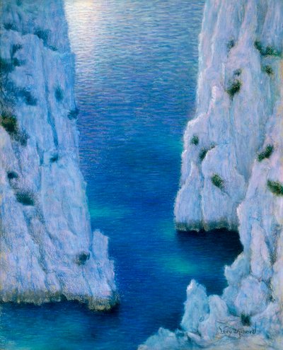 La Calanque, c.1936 (紙にパステル) 作： Lucien Levy Dhurmer