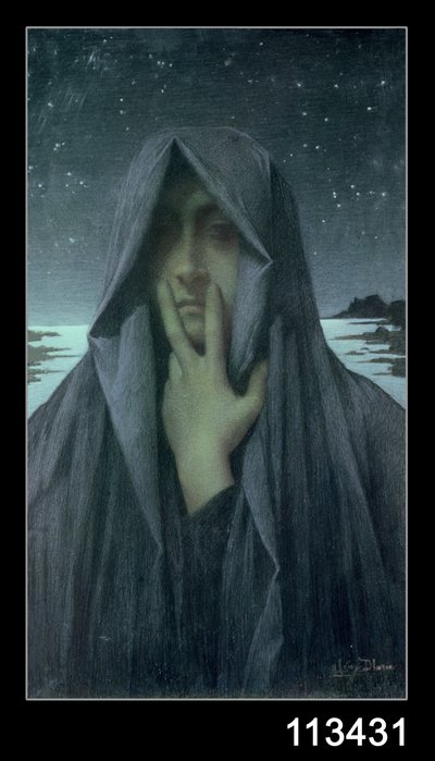 静寂（油彩・パネル） 作： Lucien Levy Dhurmer