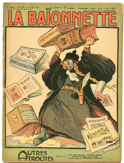 カラフルな風刺雑誌「La Baionnette」の表紙 作： Lucien Metivet