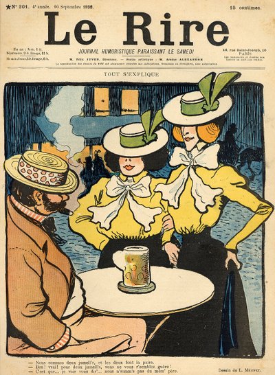 ハーフシスターズ、「ル・リール」の表紙から、1898年9月10日 作： Lucien Metivet