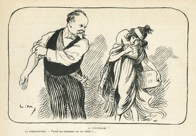 Le Rire誌01/02/13掲載のイラスト - 仕事中 - 医療, 共和国大統領, 憲法, レイプ - ポアンカレ・レイモン - 物理的変形 (彫刻) 作： Lucien Metivet