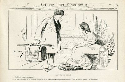2012年8月24日付「Le Rire」掲載のイラスト - ロシアからの帰国 - 反教皇主義, ロシア, 共和国大統領, 帽子, 公式訪問 - マリアンヌ, ポアンカレ・レイモン (彫金) 作： Lucien Metivet