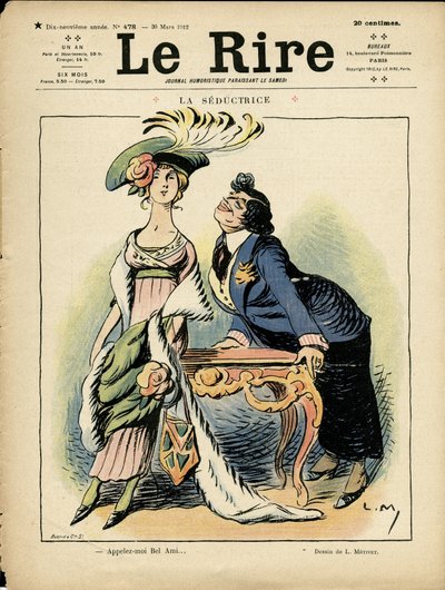 2012年3月30日付Le Rire紙に掲載されたイラスト - the seductress（彫刻）。 作： Lucien Metivet