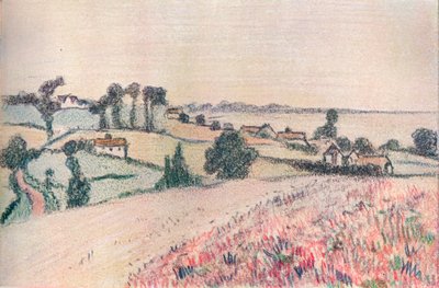 20世紀のルシアンピサロによる色のチョークの絵から 作： Lucien Pissaro