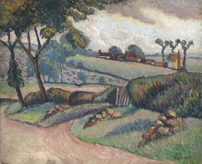 デュトンヒル、エセックス、1910年 作： Lucien Pissarro
