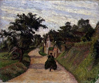 エラニー、ギザールからバジンクールへの道 作： Lucien Pissarro