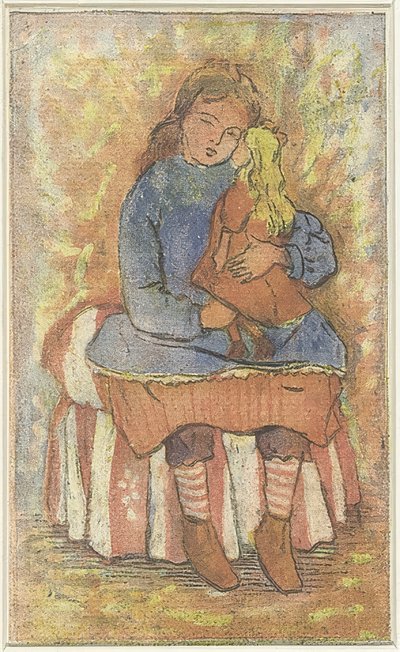 人形を持つ少女 作： Lucien Pissarro
