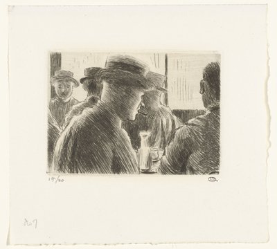 カフェの男性 作： Lucien Pissarro