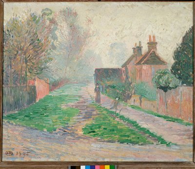 11月の朝、エッピング 作： Lucien Pissarro