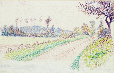 1886年、エラグニー付近の道路 作： Lucien Pissarro