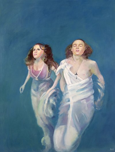 浮遊する少年少女, 2004 （キャンバスに油彩） 作： Lucinda Arundell
