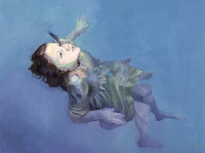 浮遊する少女, 2004 （キャンバスに油彩） 作： Lucinda Arundell