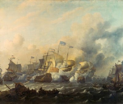 オランダとイギリスの海軍の戦い 作： Ludolf Backhuysen
