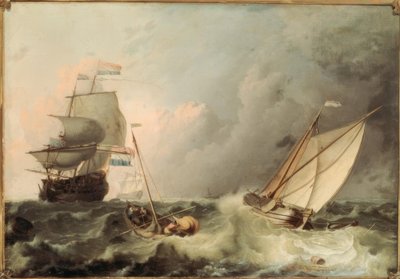 動いている海の帆船 作： Ludolf Backhuysen