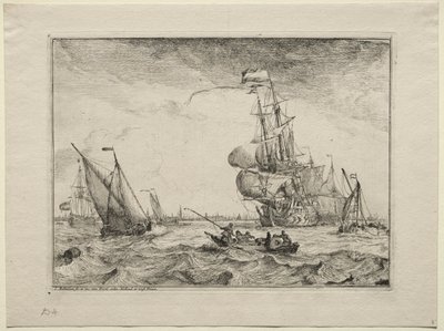 満帆の船、1701年。 作： Ludolf Backhuysen