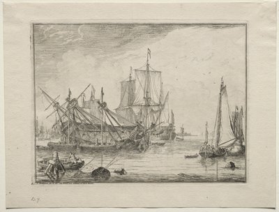 修理中の船、1701年。 作： Ludolf Backhuysen