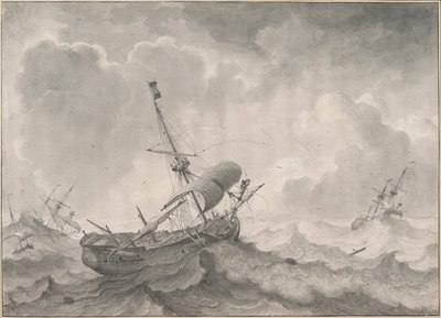 嵐の海の船 作： ルドルフ・バクホイゼン