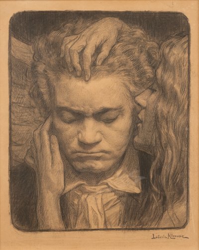 ミューズを聴いているベートーベン 作： Ludovic Alleaume
