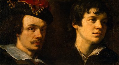 il Cigoli (1559-1613) として知られる Ludovico Cardi による 2 つの頭の絵。 作： Ludovico Cardi