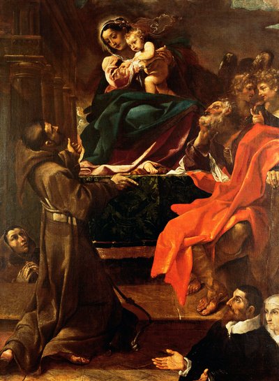 聖フランシスコと寄贈者のいる聖家族 作： Ludovico Carracci