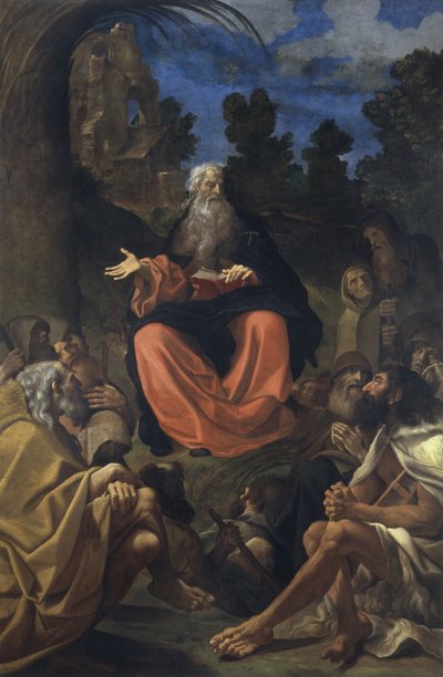 隠者たちに説教する修道士聖アンソニー 作： Ludovico Carracci