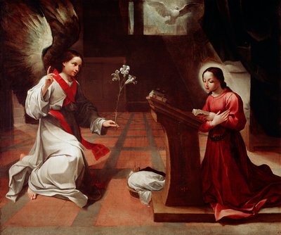 ロドヴィコ・カラッチの「受胎告知の絵」（ルドヴィック・カラッチ 作： Ludovico Carracci