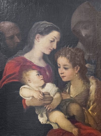 聖フランシスコとアレクサンドリアのキャサリンとの聖家族、1589-92年頃（キャンバスに油彩） 作： Ludovico Carracci