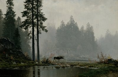 秋霧（キャンバスに油彩） 作： Ludvig Skramstad
