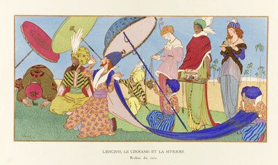 La Gazette du Bon Ton パブのフランキンセンス、シンナム、ミルラ。 1914年（ステンシルプリント） 作： Ludvik Strimpl