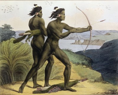 ジャンベイオーギュスタンフランケラン（1798-1839）によって刻まれた「航海のピトレスクオートゥールデュモンド」からのサンフランシスコ湾での狩猟、1822年 作： Ludwig Choris
