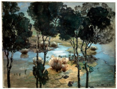 風景、1900年代。 作： Ludwig Dill