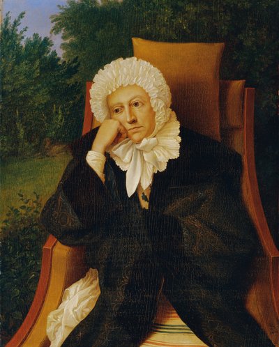 肘掛け椅子の女性 作： Ludwig Ferdinand Schnorr von Carolsfeld