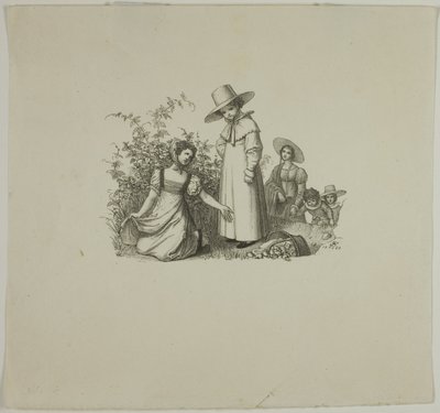 ピクニック バスケットを持つ家族 作： Ludwig Ferdinand Schnorr von Carolsfeld