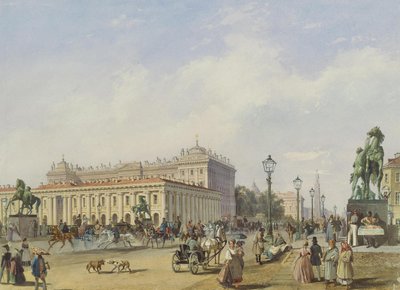 サンクトペテルブルクのアニチコフ橋（1847年 作： Ludwig Franz Karl Bohnstedt