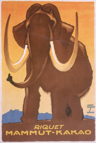 「Riquet Mammut-Kakao」の広告 作： Ludwig Hohlwein