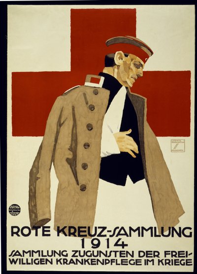Varainkeruukampanja Saksan Punaiselle Ristille, pub. 1914 (väri litho) 作： Ludwig Hohlwein