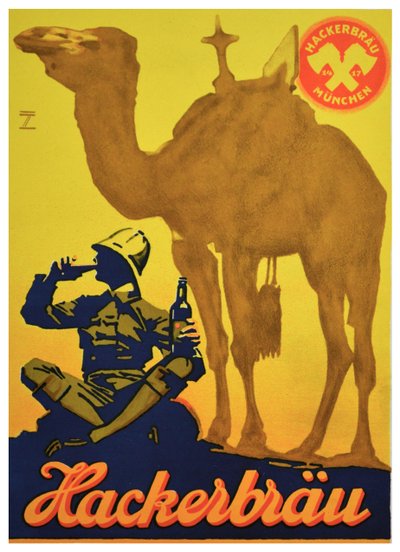 Hackerbrau Beerのポスター広告、1930年頃（リトグラフ） 作： Ludwig Hohlwein