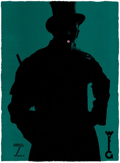 「Grathwohl」タバコを宣伝するポスター (カラー リソ) 作： Ludwig Hohlwein